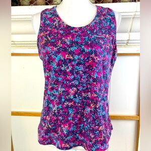 Columbia Colorful Patterned stretch tank top brand logo on front